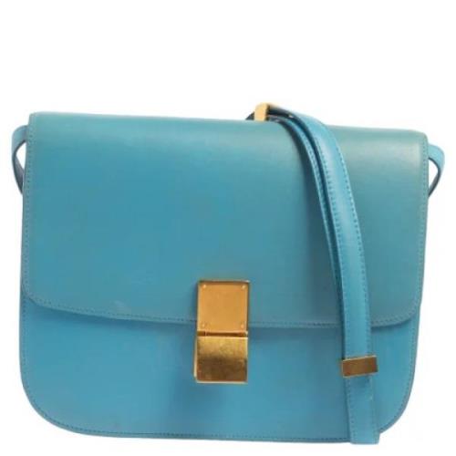 Celine Vintage Pre-owned Laeder axelremsvskor Blue, Dam