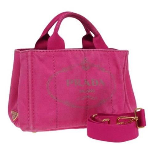 Prada Vintage Pre-owned Canvas prada-vskor Pink, Dam