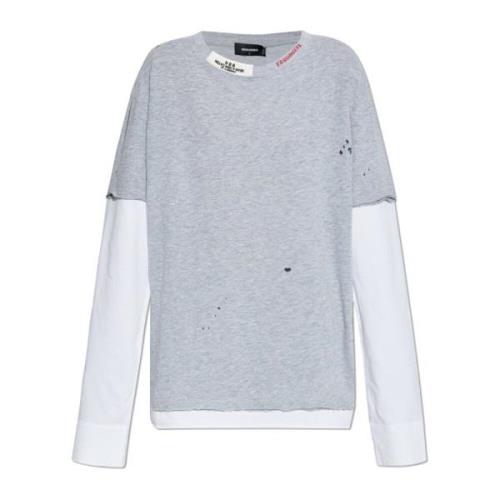 Dsquared2 Hoodie Gray, Dam