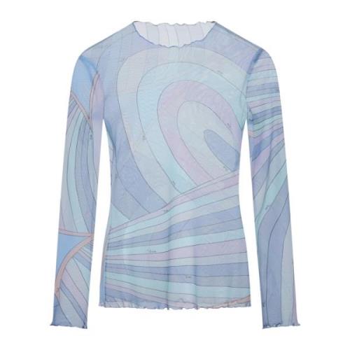 Emilio Pucci Glitter Sweetie Sweaters Blue, Dam