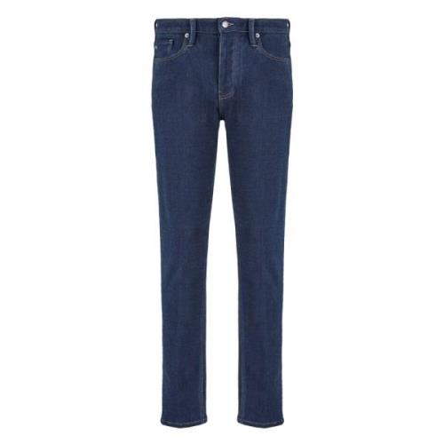 Emporio Armani Klassiska J75 Fit Bomullsjeans Blue, Herr