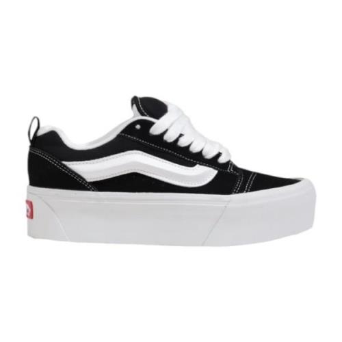 Vans Svarta Läder Snörskor Black, Dam