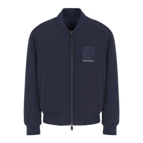 Armani Exchange Blått Logopatch Dragkedja Kappa Blue, Herr