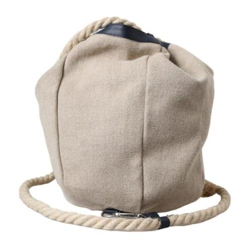 Dolce & Gabbana Beige Canvas Bucket Bag med Logo Beige, Herr