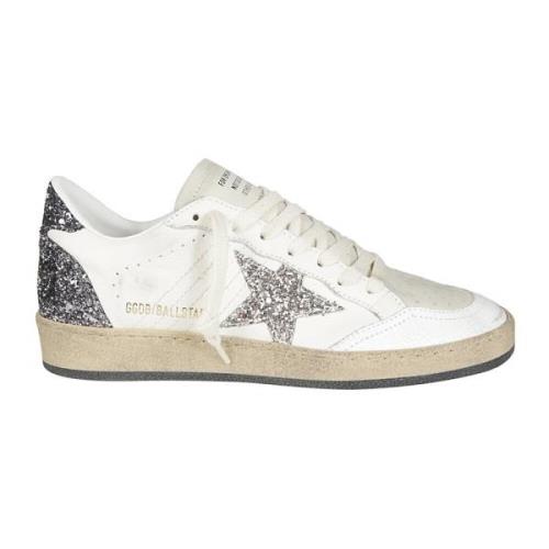 Golden Goose Glitterstjärna Läder Sneakers White, Dam