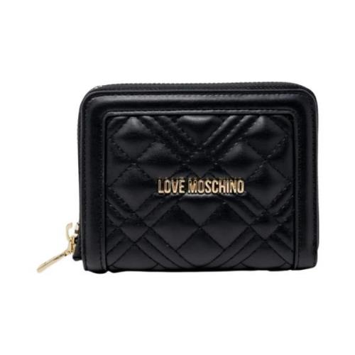 Love Moschino Svart Plånbok med Logotypbokstäver Black, Dam