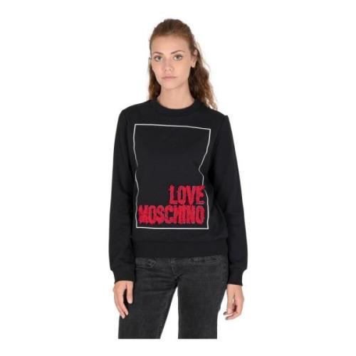 Love Moschino Stilren Bomullsblandning Damtröja Black, Dam