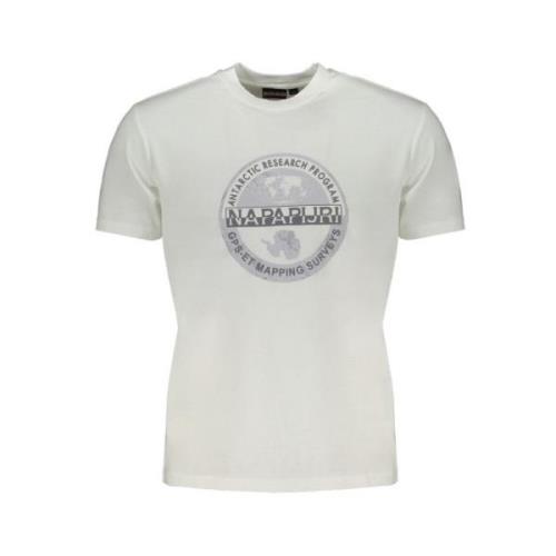 Napapijri Tryck Logo Bomull T-shirt White, Herr