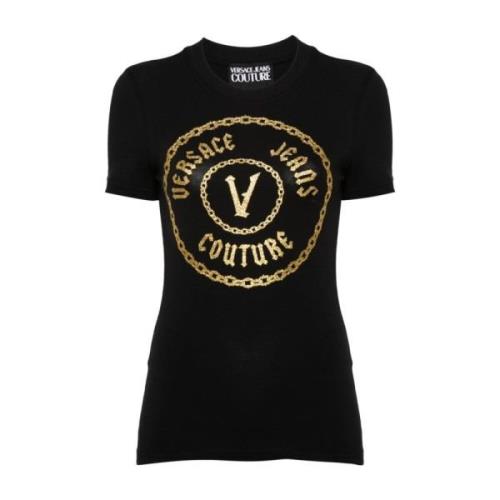 Versace Jeans Couture Svart T-shirt för kvinnor Black, Dam