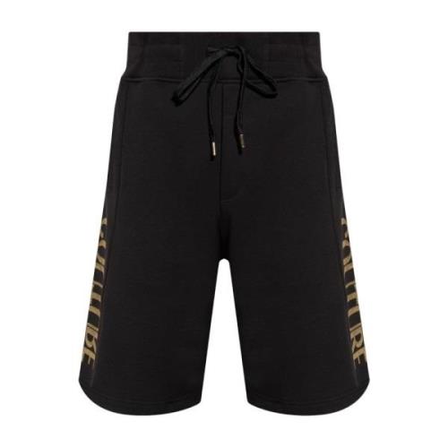 Versace Jeans Couture Svarta Shorts för Män Aw24 Black, Herr