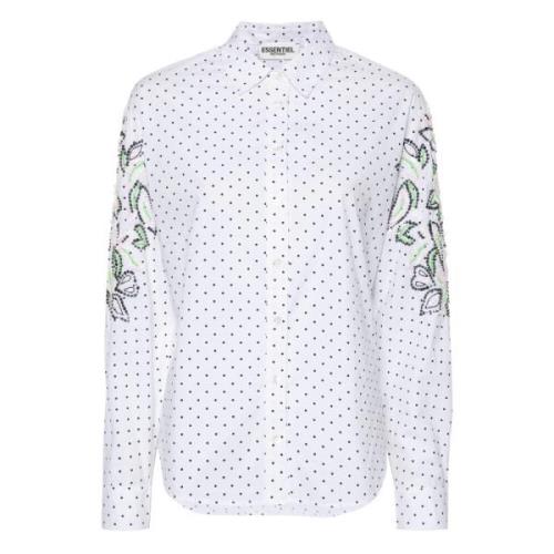 Essentiel Antwerp Prickig broderad topp White, Dam