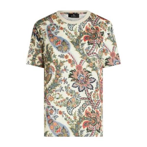 Etro Paisley Print Crew Neck T-shirt Multicolor, Dam