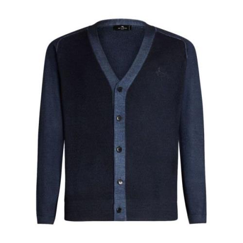 Etro Blå Trim Cardigan Blue, Herr