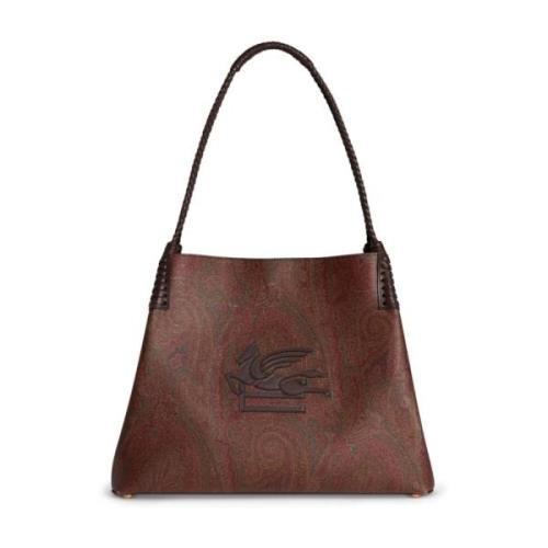 Etro Brun Läder Texturerad Toteväska Brown, Dam