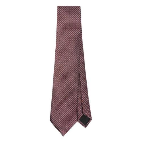 Ermenegildo Zegna Sidenslips Tillverkad i Italien Red, Herr