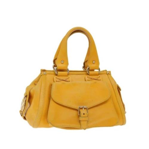 Celine Vintage Pre-owned Laeder handvskor Yellow, Dam