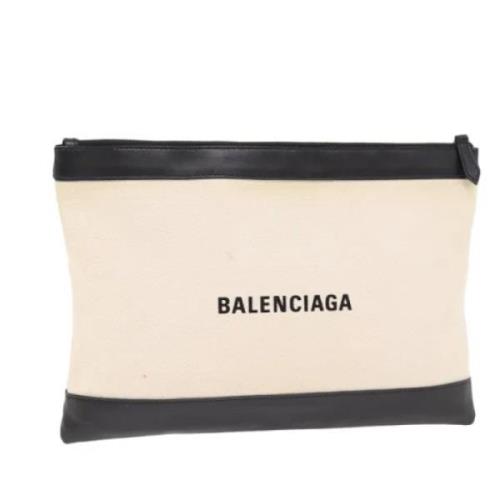 Balenciaga Vintage Pre-owned Canvas kuvertvskor Beige, Dam