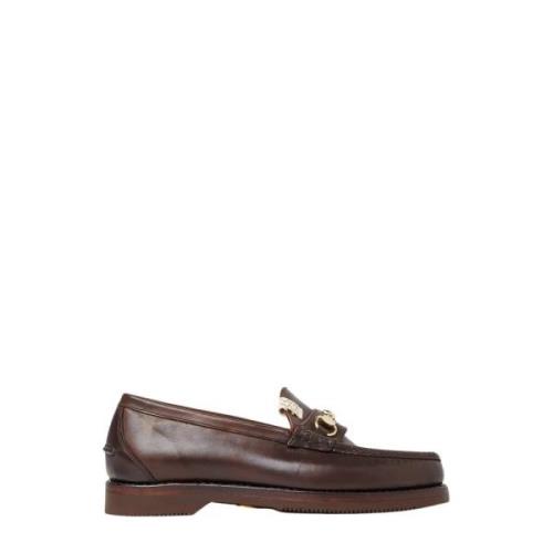 visvim Kornläder Loafers med Hardware Motif Brown, Herr