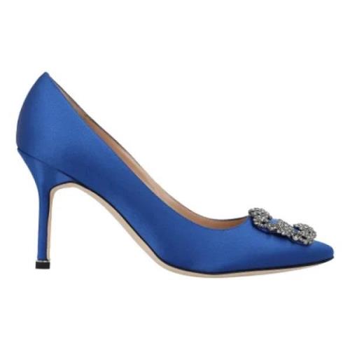 Manolo Blahnik Tyg klackskor Blue, Dam