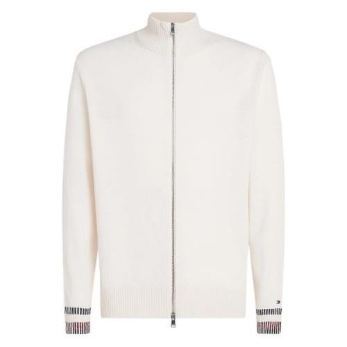 Tommy Hilfiger Ivory Ullblandning Dragkedja Genom White, Herr