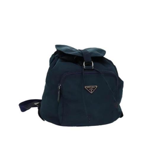 Prada Vintage Pre-owned Nylon ryggsckar Blue, Dam