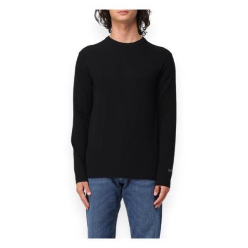 Woolrich Lambswool Crewneck Tröja Black, Herr