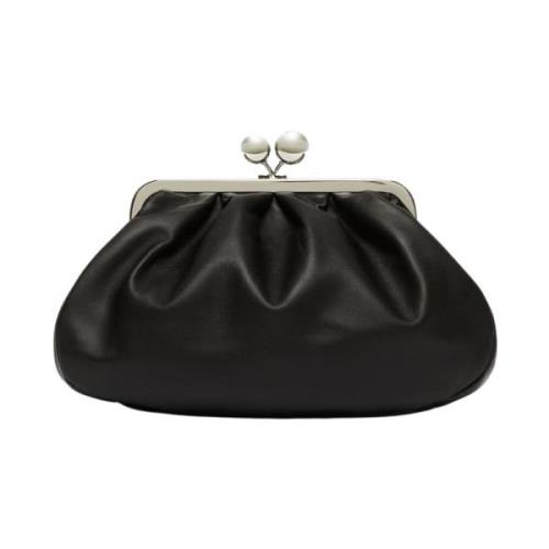 Max Mara Weekend Nappa Clutch med Avtagbar Rem Black, Dam