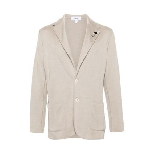 Lardini Stickad blazer i beige Beige, Herr