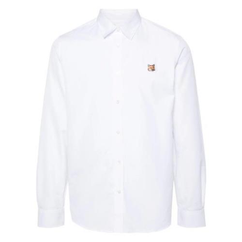 Maison Kitsuné Räv Motiv Bomull Skjorta White, Herr