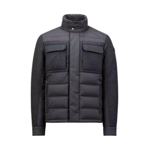 Moncler Kort dunjacka med ull-detaljer Gray, Herr