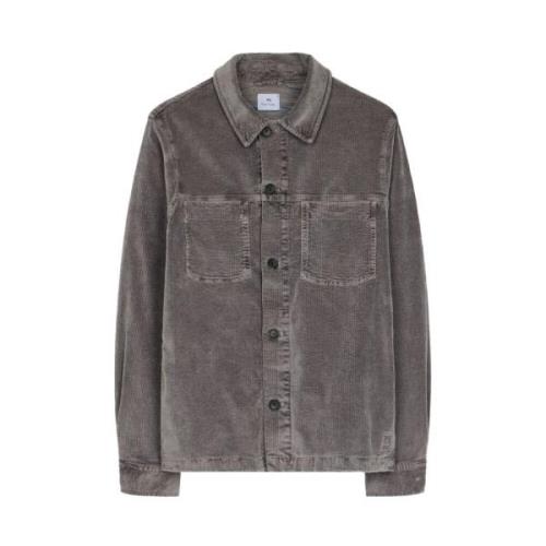 PS By Paul Smith Corduroy overshirt med bröstfickor Gray, Herr