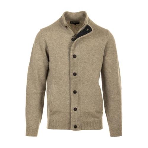 Barbour Essential Patch Zip Sweaters Beige, Herr