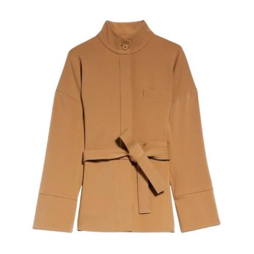 Max Mara Milano Jersey Blazer med Mandarin Krage Brown, Dam