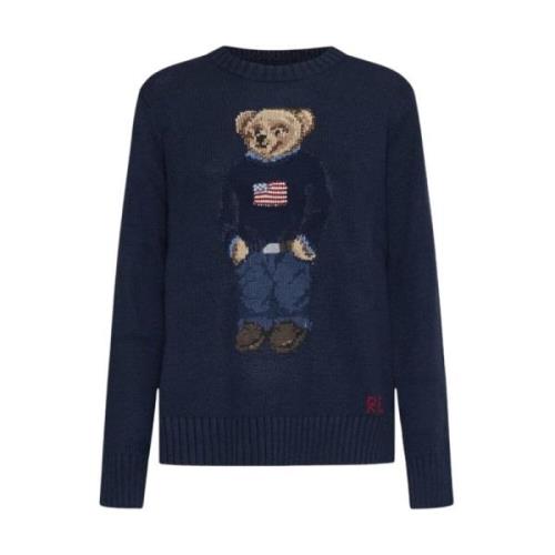 Polo Ralph Lauren Stilren Stickad Tröja Blue, Dam