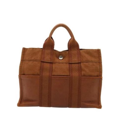 Hermès Vintage Pre-owned Canvas handvskor Brown, Dam