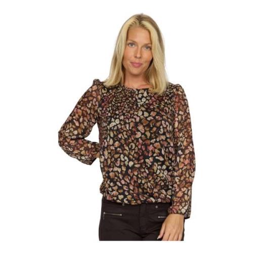 2-Biz Djurtryck Blus Didem.Au24 Stil Beige, Dam