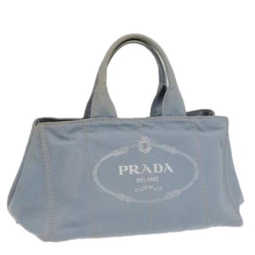 Prada Vintage Pre-owned Canvas prada-vskor Blue, Dam