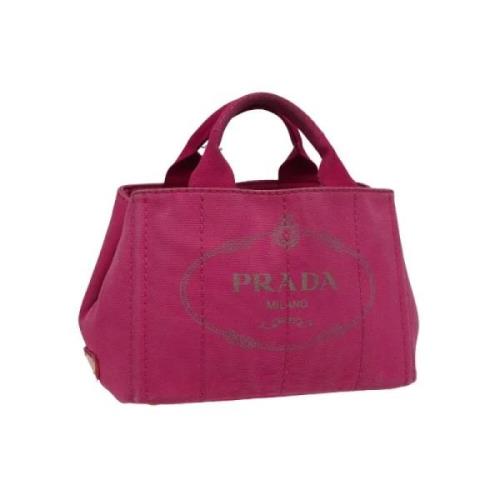 Prada Vintage Pre-owned Canvas prada-vskor Pink, Dam