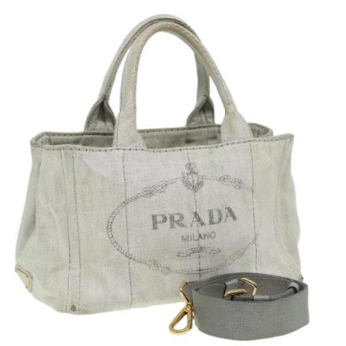 Prada Vintage Pre-owned Canvas prada-vskor Gray, Dam