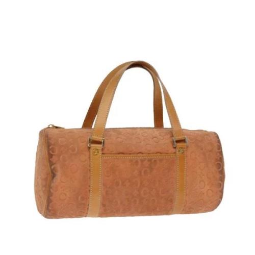 Celine Vintage Pre-owned Canvas handvskor Orange, Dam