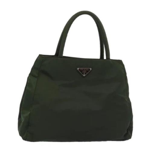 Prada Vintage Pre-owned Nylon totevskor Green, Dam