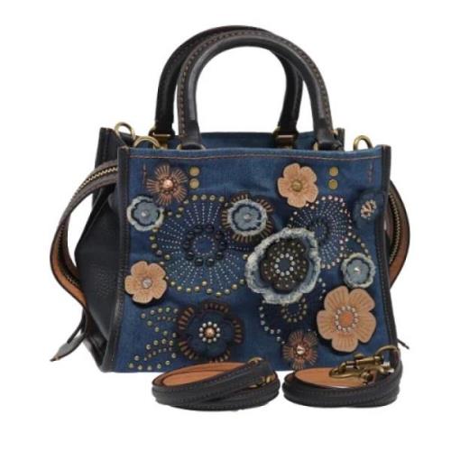 Coach Pre-owned Pre-owned Canvas handvskor Blue, Dam