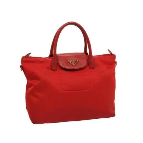 Prada Vintage Pre-owned Nylon prada-vskor Red, Dam