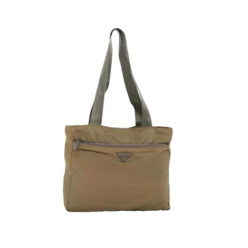 Prada Vintage Pre-owned Nylon prada-vskor Beige, Dam