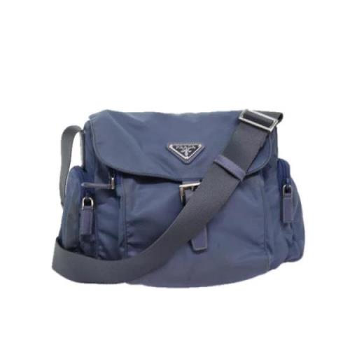 Prada Vintage Pre-owned Nylon prada-vskor Blue, Dam