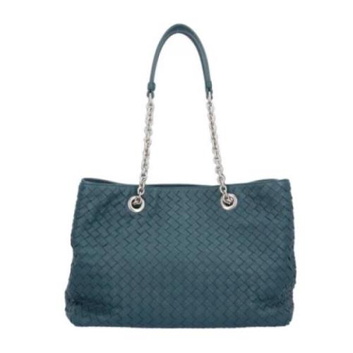 Bottega Veneta Vintage Pre-owned Laeder axelremsvskor Blue, Dam