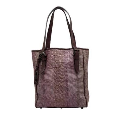 Burberry Vintage Pre-owned Canvas totevskor Purple, Dam