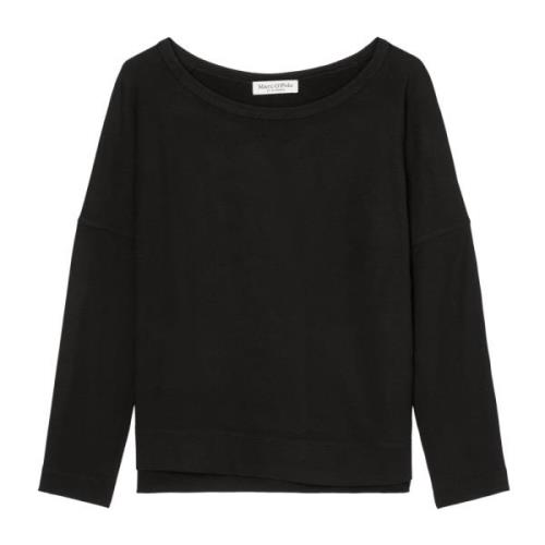 Marc O'Polo Avslappnad batwing sweatshirt Black, Dam