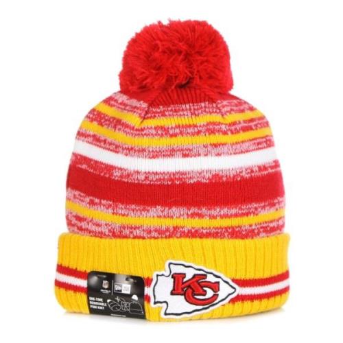 New Era Chiefs Pom Pom Beanie Hat NFL Yellow, Herr