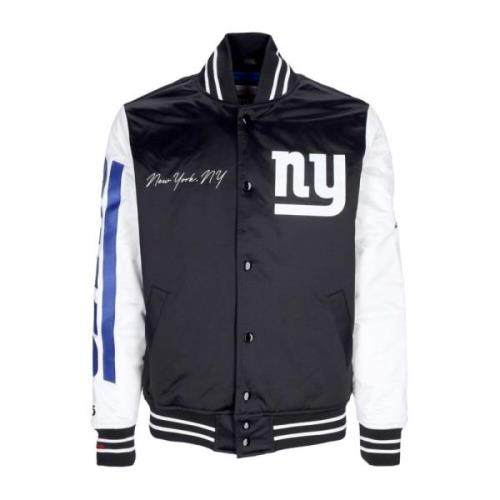 Mitchell & Ness NFL Lag Ursprung Varsity Satinjacka Black, Herr